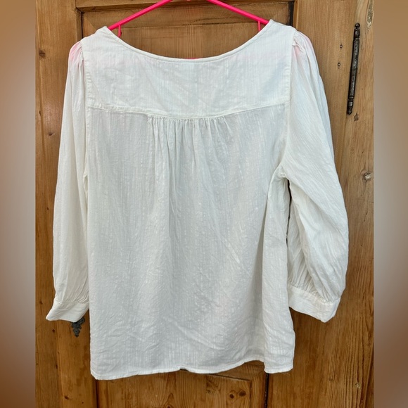 Old Navy Boat Neck Lightweight Pullover Top White w/Black Stitching Size Large - Picture 2 of 8